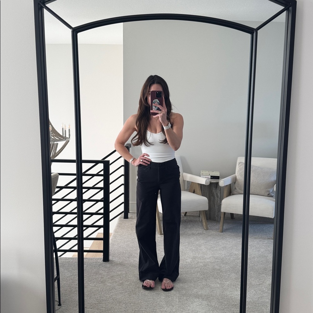 Lululemon City Sleek 5 Pocket Wide Leg Full Length Black Casual Pants Size 25